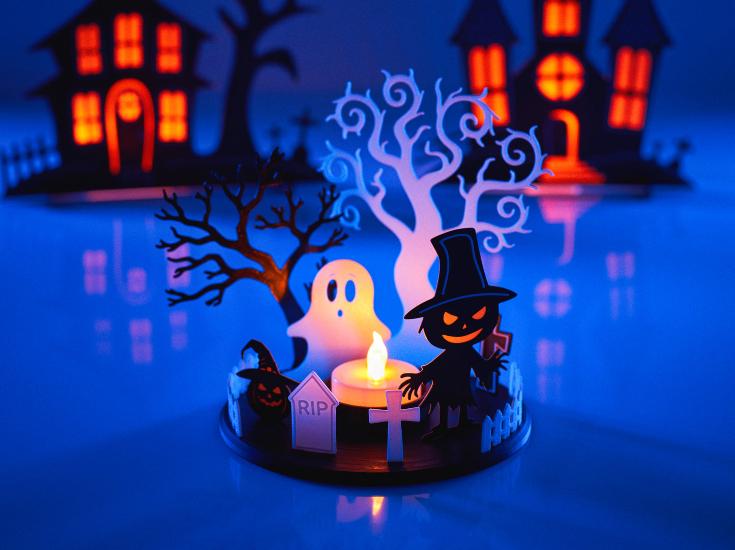 Leuchtendes Halloween-Diorama