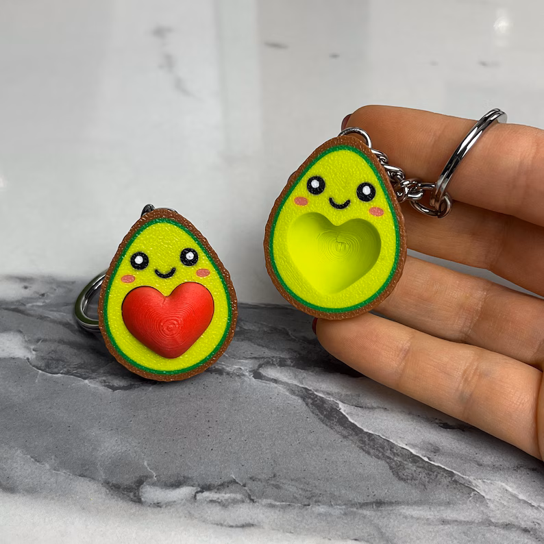 Avocado-Schlüsselanhänger-Set